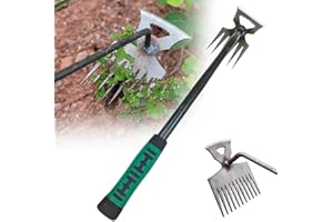 FANSUIT Gardening Hand Weeder Tools, 2024 New Portable Garden Weeder Tool, Uprooting Weeding Tool with Plastic Handle for Remove Weeds from Vegetable Gardens, Flower Beds and Potted Plants (6 Tines)