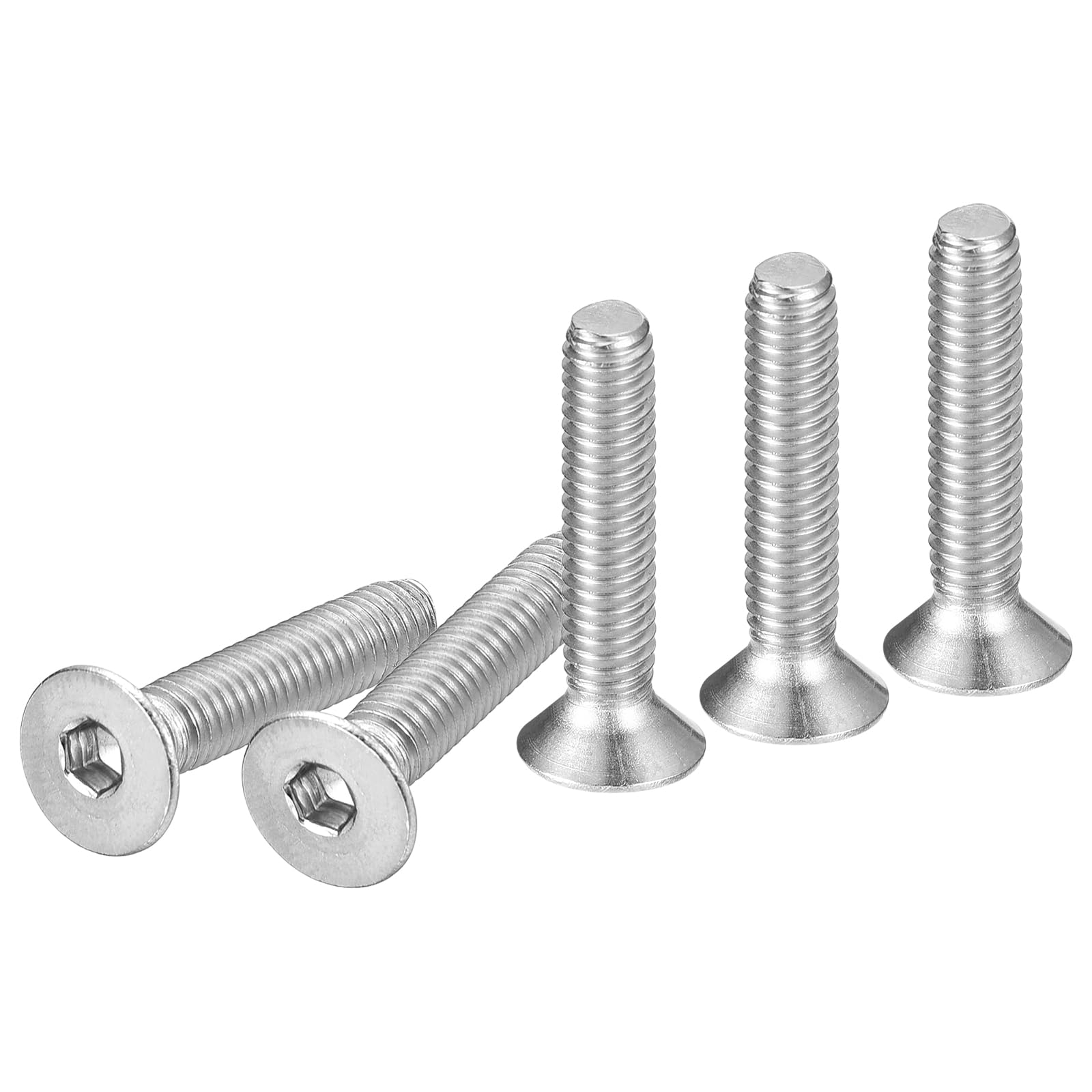 DTGN M4-0.7 x 20mm Flat Head Socket Cap Screws, 30 Pack 304 Stainless Steel Hex Socket Flat Head Screws, Full Thread, Countersunk Bolts