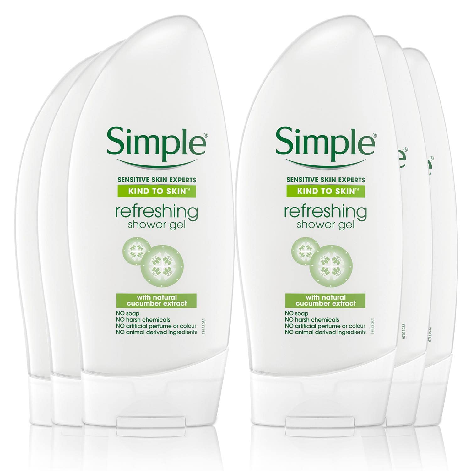 Simple Kind to Skin Refreshing Shower Gel 250ml - Pack of 4
