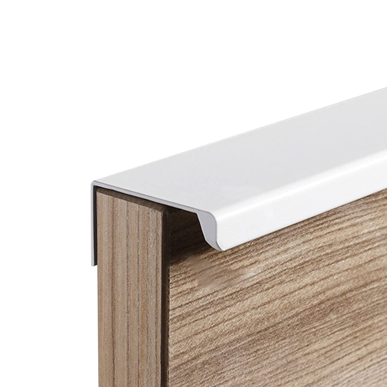 JNRFTY 10Pcs Mount Finger Edge Pull,Hidden Drawer Pulls,Aluminum Hidden Handle Concealed Tab Pulls for Home Kitchen Door Drawer Cabinet (White,120mm Total Length) — image 1