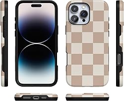 Casely iPhone 16 Pro Max Case Neutral Checkerboard