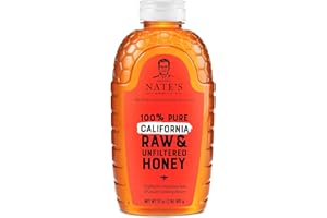 NATURE NATE'S Nate's California 100% Pure, Raw & Unfiltered Honey - 32 oz. Squeeze Bottle - All-natural Sweetener