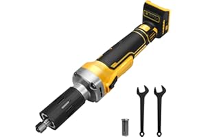 Electric Straight Grinder Compatible with Dewalt 20V Max Battery, Brushless Straight Grinder, 6 mm Drill Chuck and 4 Variable