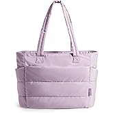 BAGSMART Tote Bag for Women, Lightweight Puffy Tote Bag with Compartments Shoulder Bag Handbag for Travel, Work, Gym | Lightweight, Puffy, Quilted, for Travel, Work