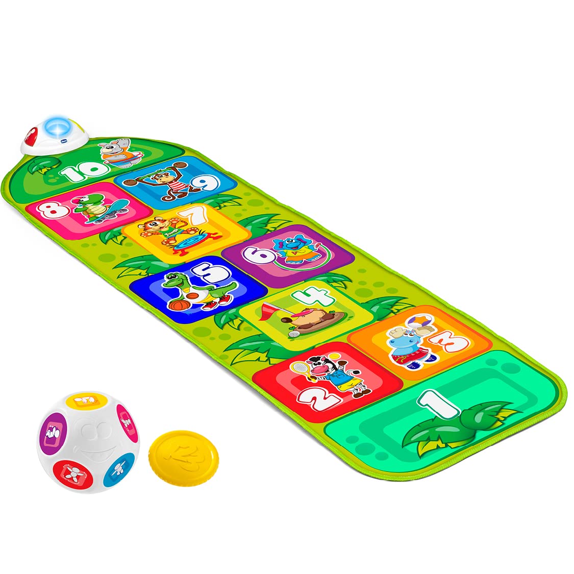 Chicco Jump & Fit Kids Playmat, Electronic and Interactive Game with Lights and Sounds, Hopscotch Game for Home, 2 Play Modes, 150 cm - Kids Toys Ages 2-5, 00009150000000