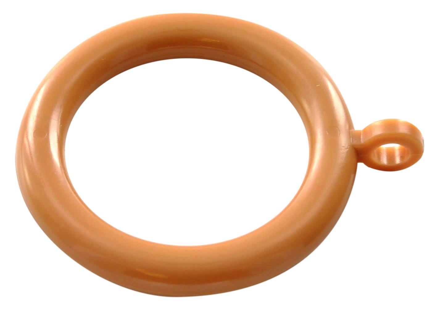 Merriway BH04512 (24 Pcs) Plastic Curtain Pole Rod Drapery Rings with Fixed Eye, Inner Diameter 25mm (1 inch) and Outer Diameter 33mm (1.1/4 inch) Light Brown - Pack of 24 Pieces