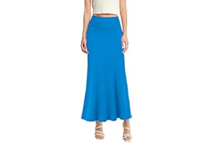 Hybrid & Company Women Versatile Fold Over Waist Maxi Skirt/Convertible Dress