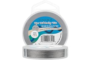 BENECREAT 300-Feet 7-Strand Beading Wire, 0.018inch/ 0.46mm Tiger Tail Bead Stringing Wire for Jewelry Making Threading Necklace Bracelet Crafts