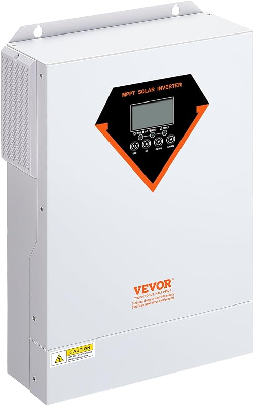 Inversor Híbrido de 5500W Inversor Solar Híbrido 230V AC Cargador Fuera de la Red de Onda Sinusoidal Pura con Controlador de Carga Solar MPPT Incorporado de 100 A, Carga Híbrida, Utilidad, Solar