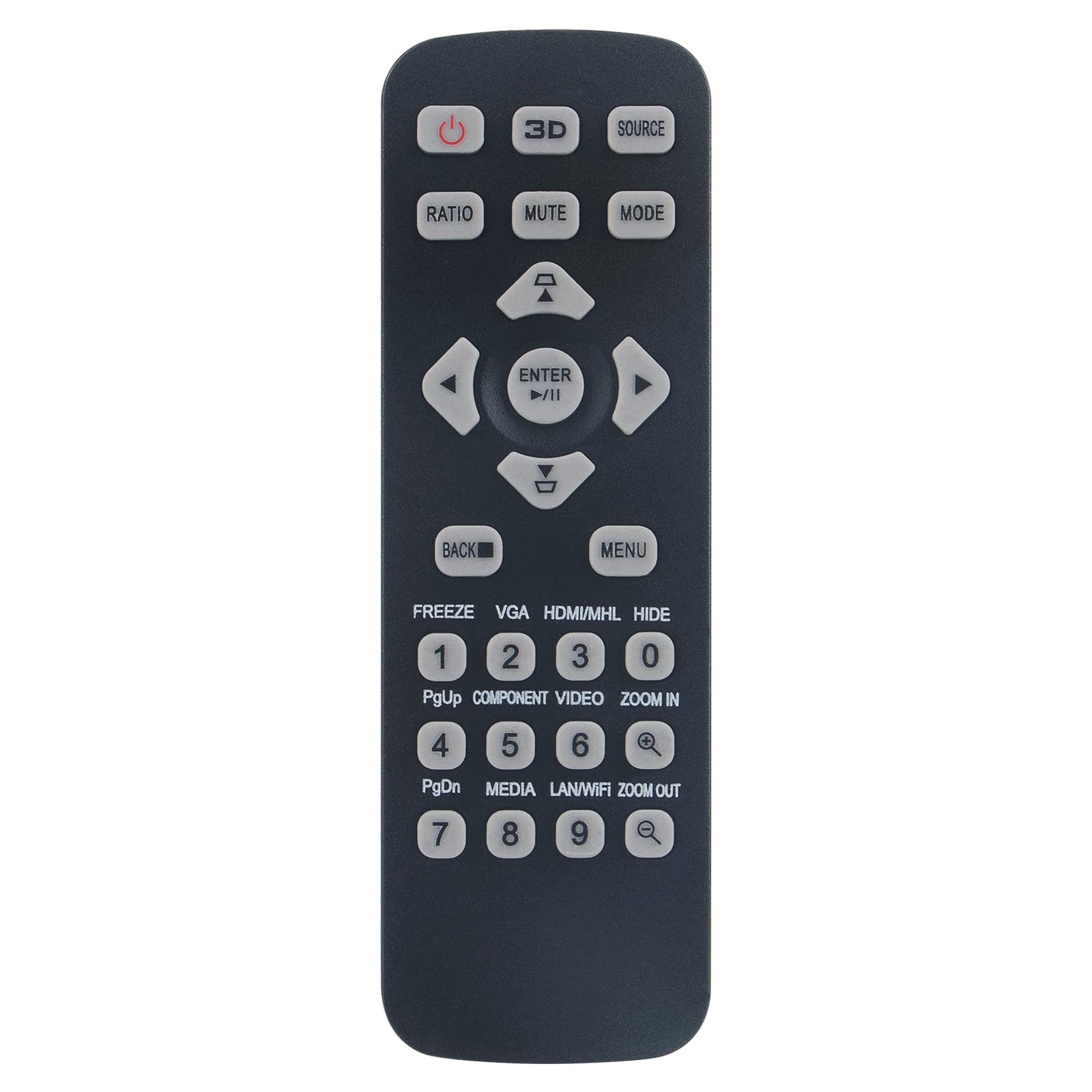 Replacement Remote J-25021 Sub T-2501 T-2502 Fit for Acer Projector X128H/X128GH/X128/X118H/X118AH/X118/X118GH/X1126AH/X1226AH/X1227i/X1127i/D616D/D616/D606D/D606B/D606/D506AD/D516AD/D616