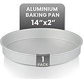 Restaurantware-Met Lux 14 x 2 Inch Straight-Sided Baking Tin, 1 Round Cake Pan - Oven-Ready, Freezable, Anodized Aluminum Round Baking Pan, Greaseproof, For Layer Birthday Cake