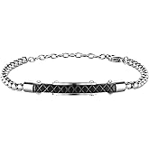 Feifuli Bracelets for Men, Link Chain Stainless Steel Bracelet for Men, Charm Jewelry for Birthday Annivesary Fathers Day Valentines, Dad Husband Boyfriend,Casual Trendy Cool Adjustable