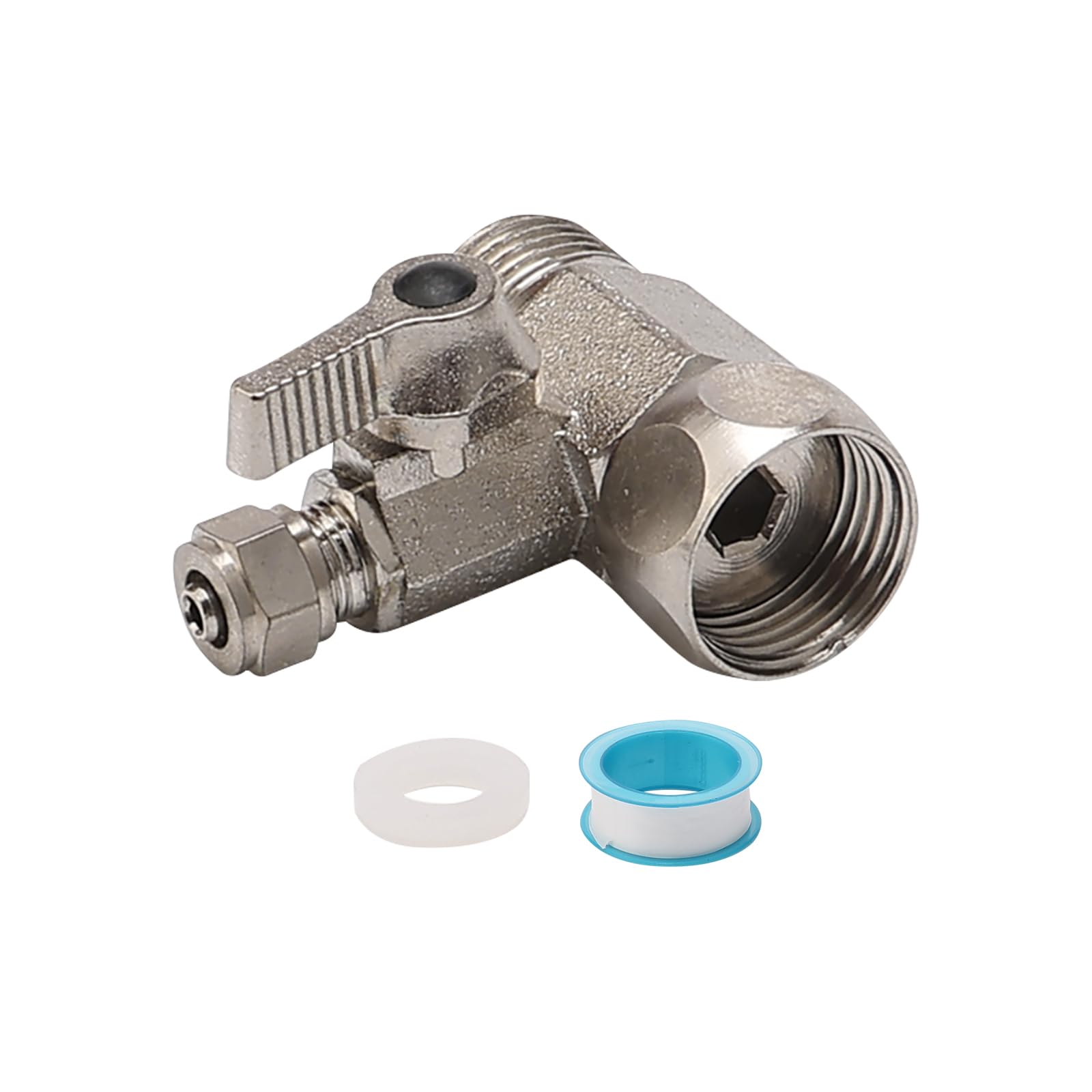 Unxuey RO Feed Water Adapter 1/2PT Thread to 1/4inch Water Connection Valve Aucet Tap Feed for Connection to Water Filters, Reverse Osmosis Systems