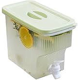 Drink Dispenser with Spigot 3.5L (0.9 Gal) Large Capacity Fridge Cold Drink Container Juice Water Pitcher Beverage Dispenser Stand Juice Jug for Kitchen,Home,Camping,Party (Green Clear)