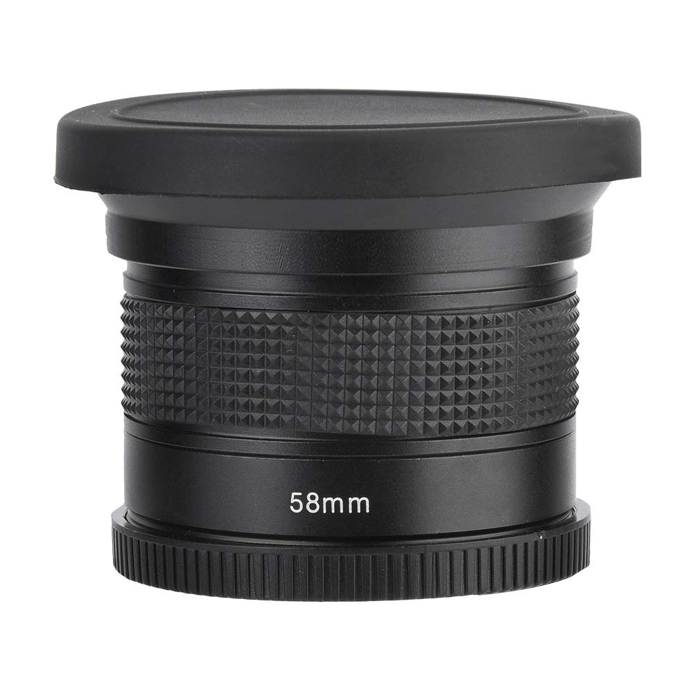 Cuifati 58MM 0.35x Fisheye Wide Angle Lens, Black, 3-Group, Prime, Manual Focus, 180 Degrees, 7 Blades, 58mm Mount, Compatible with 58MM Lenses, Suitable for Most SLR Digital Cameras