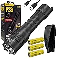 Nitecore P23i Long Range Flashlight -3000 lumens w/ 2X Extra NL2150HPi Battery & Eco-Sensa Type-C USB Charging Cable