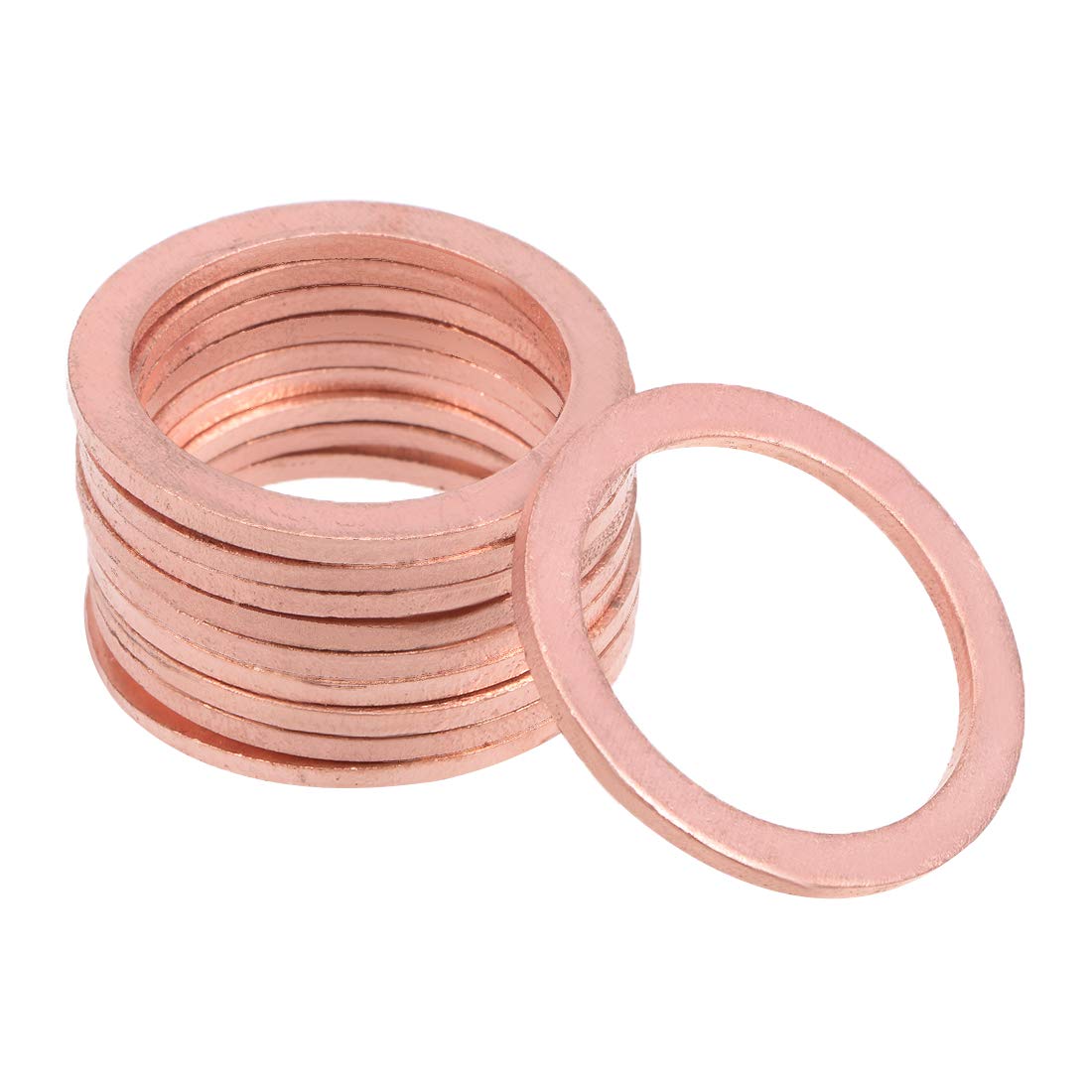 sourcing map 10Pcs 20mm x 26mm x 1.5mm Copper Flat Washer for Screw Bolt