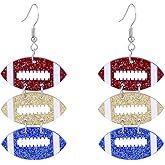 ANGLEQUEEN Football Earrings for Women Game Day Earrings Football Helmet Drop Dangle Earring Rugby Earring Sport Lover Gifts for Women