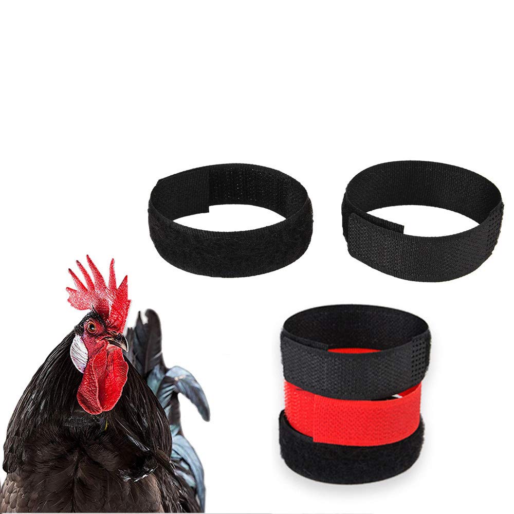 N / A 2PCS No Crow Rooster Collar Anti-Hook Chicken Collar Noise Free Neckband Collars for Chicken, Ducks, Goose (Simple A, Black)