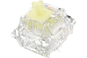 ZugGear Linear Switches Transparent Clear L1 Switch with 55g Gold-Plated Spring Smooth Creamy Yellow Stem 5 Pins Linear Keyswitch for DIY Mechanical Keyboards (90pcs, DUROCK L1 Clear Yellow 55g)
