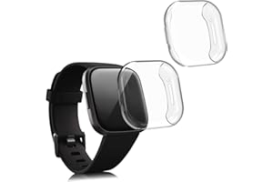 kwmobile Case Compatible with Fitbit Versa 3 / Sense Case - 2X TPU Silicone Fitness Tracker Cover - Transparent