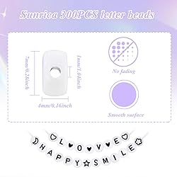 Sunrica 300Pcs Acrylic Letter Pony Beads for