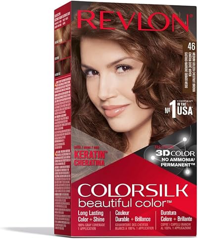 Revlon Colorsilk Hair Dye 46 Medium Golden Auburn Permanent Ammonia Free Keratin