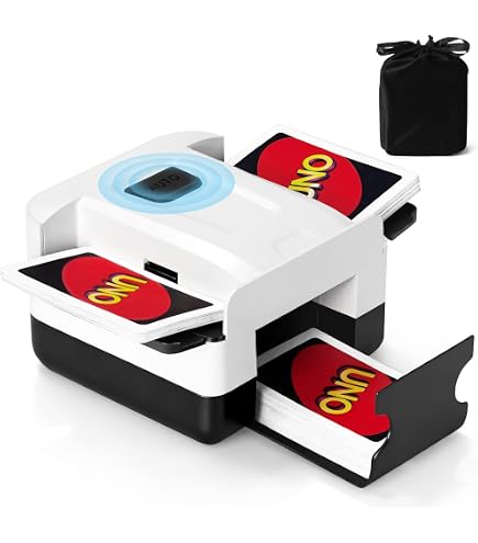 Mélangeur De Cartes Automatique – 2 Plateaux – Batterie 2000 MAh – USB-C – Mélange Rapide 1,5 S – UNO, Poker, Skip-Bo