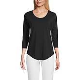 Lands' End Women's 3/4 Sleeve Lightweight Jersey U-Neck Tunic