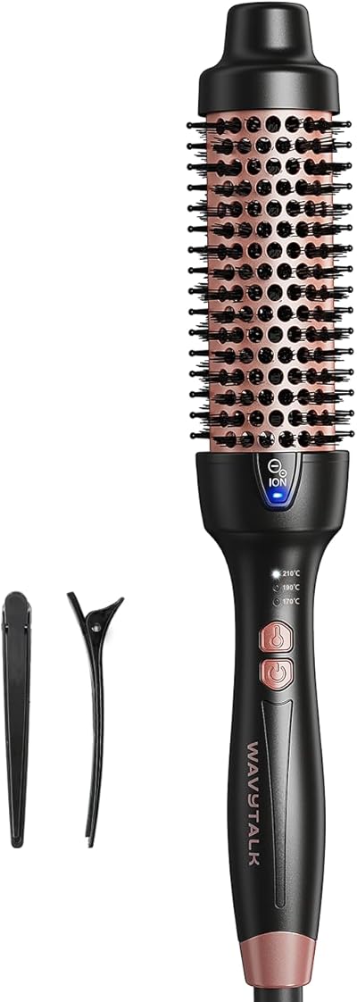 Wavytalk Thermobürste, Thermal Brush 38mm Ionische Lockenbürste erhitzt zur Erzeugung natürlicher Locken, Heiße Rundbürste für Blowout Express, EU-Plug Dual-Spannung