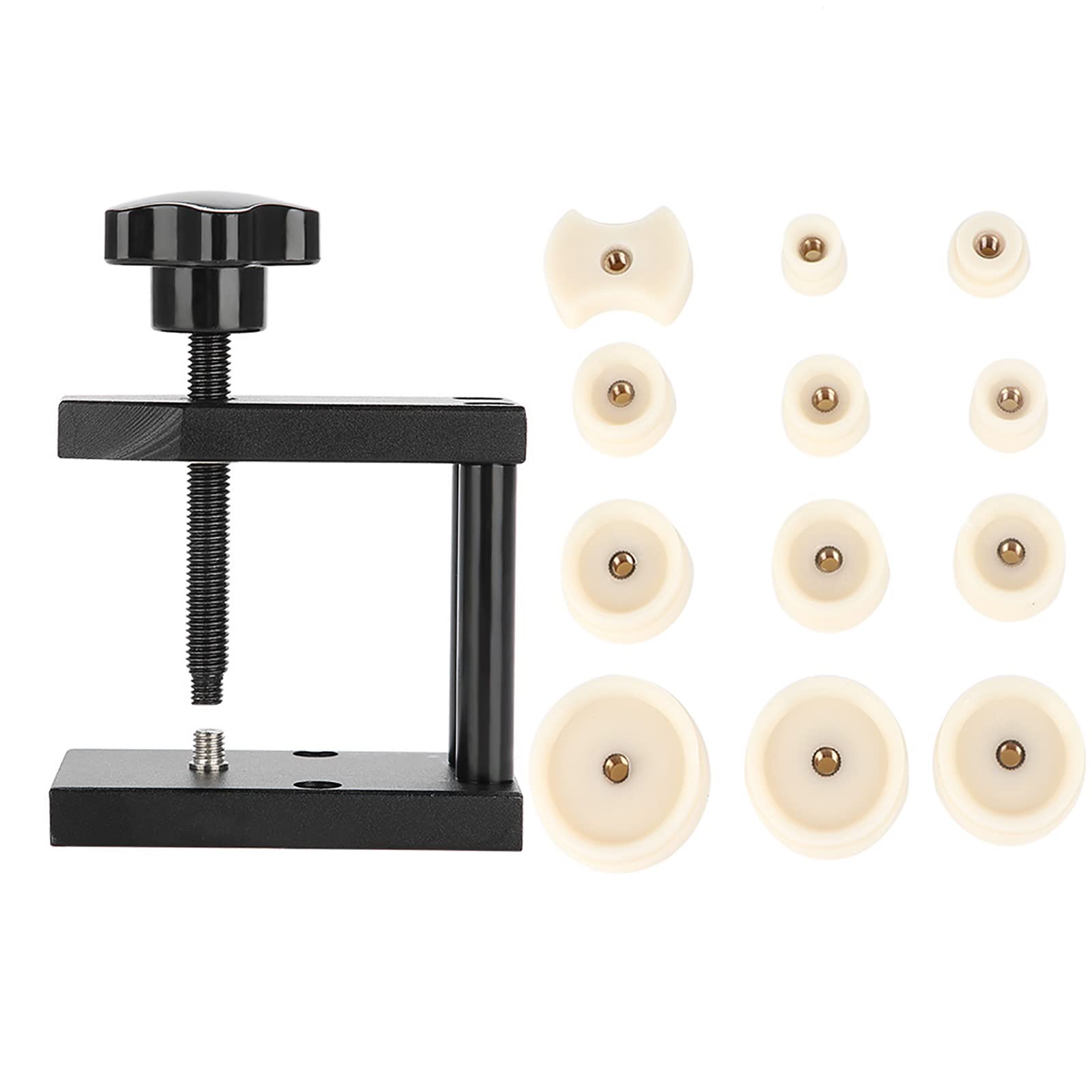 Watch Back Removal Tool,Back Side of The Box Cover Pressure Tool Clock Type of Screw Glass 12 Dies Pressing for More Compact Maintenance and Battery Replacement on The Back of The Watch