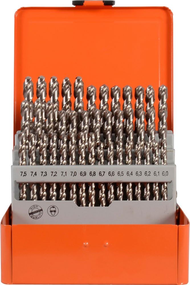 Projahn Spiralbohrer-Kassette 19-teilig – HSS-Co, Cobalt, 1–10 Mm | Kreuzanschliff 135°, Mit Metallkassette