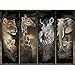 Bits and Pieces - 1000 Piece Jigsaw Puzzle - Pride of Africa, African Jungle Animals; Lions, Giraffes, Elephants and Zebras - by Artist Ruane Manning - 1000 pc Jigsaw
