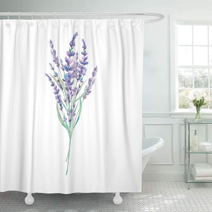Emvency Fabric Shower Curtain with Hooks