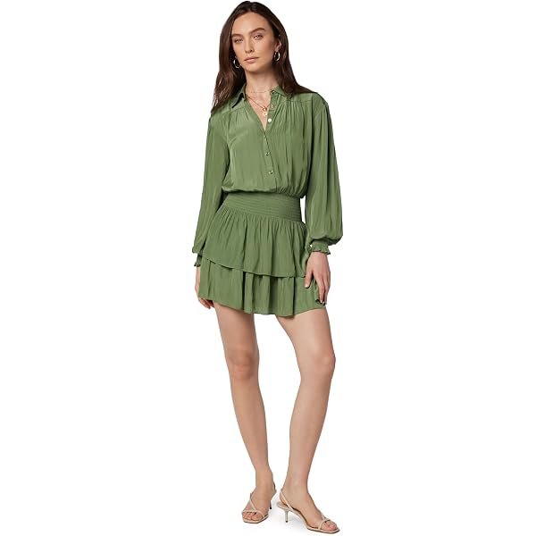 chinese dress ladies Ramy Brook Women's Long Sleeve Collar Becky Dress, Spring Navy, Medium at  Amazon Women's Clothing store