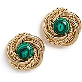 GAS Bijoux Women's Aatika Earrings, Malachite, Green, One Size