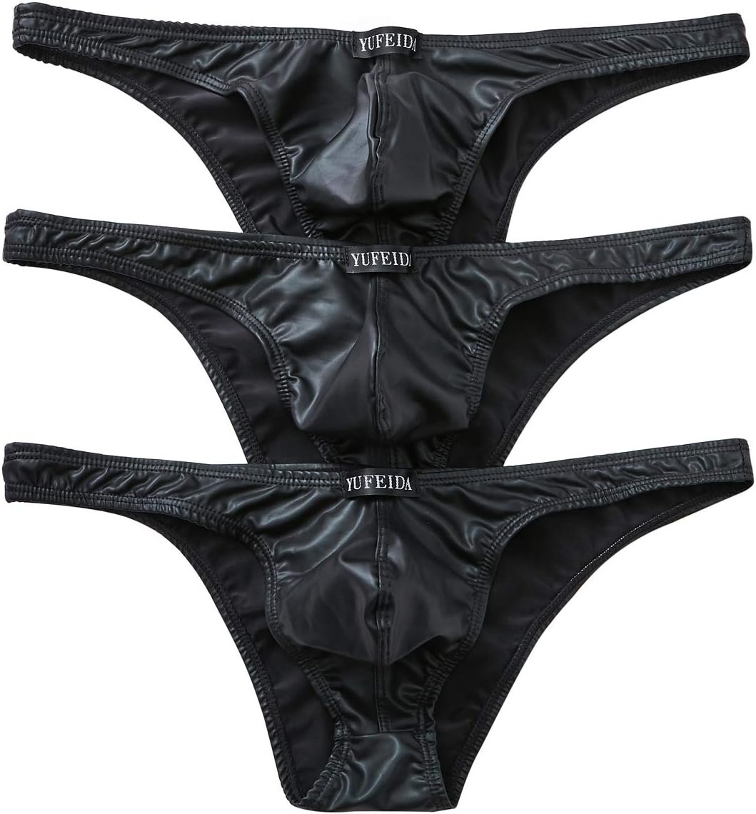 Men's Thong Underwear Soft Strings Briefs Sexy Low Rise Briefs Underpants Pack