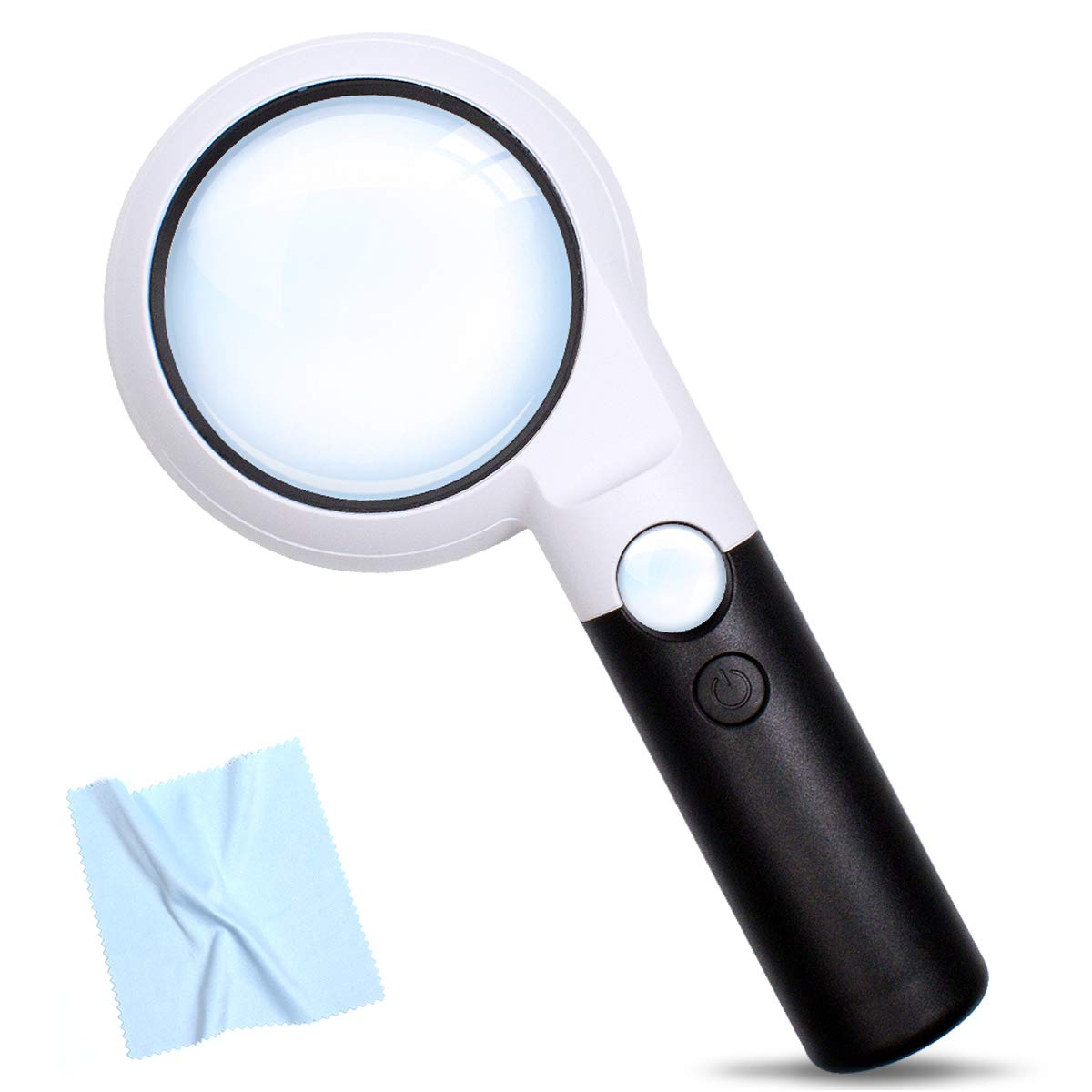 Magnifying Glass with 10 Circular Dimmable Led Lights, 5X 20X Handheld Magnifier for Reading Books, Maps, Jewelry, Coins, Stamps, Watch Repair, Hobbies and Seniors