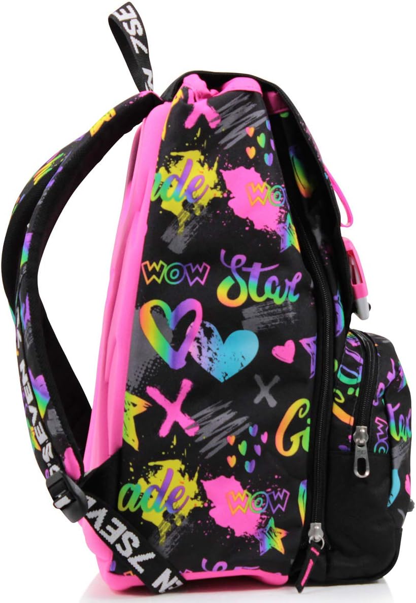 Zainetti per bambini Zaino Estensibile Seven Scuola elementari e medie Nero  Iridescent urban-earth.co.uk
