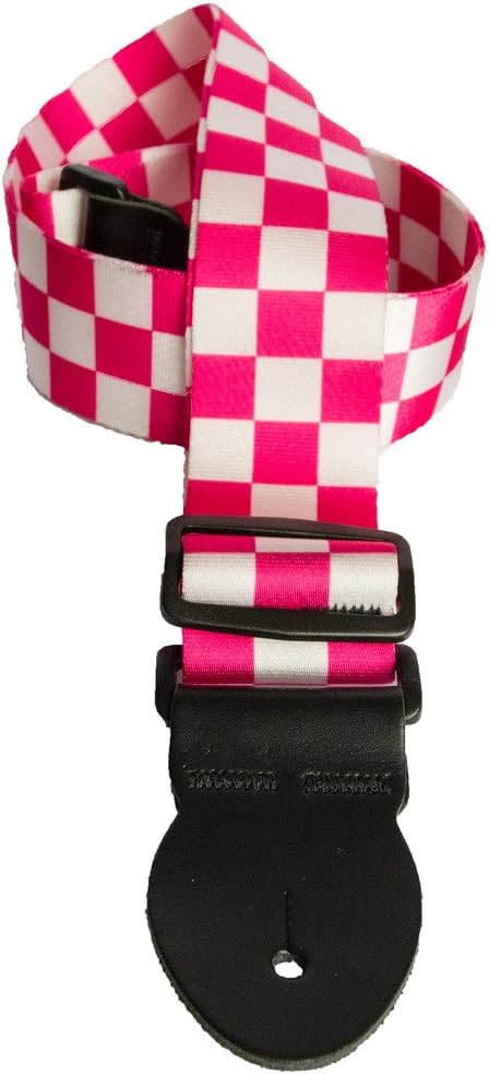 LeatherGraft Print Pattern Checkered Squares Style Electric Acoustic Bass Guitar Strap