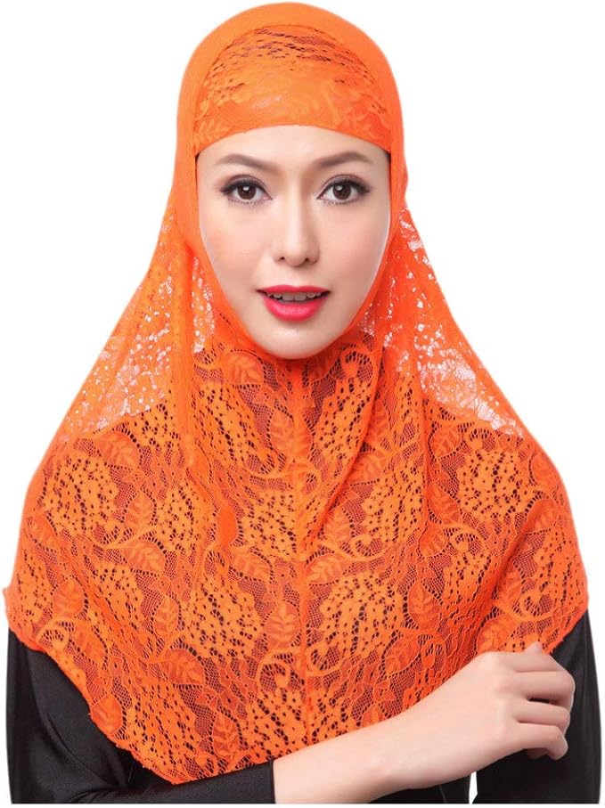 PRETYZOOM 2Pcs Muslim Scarf Islamic Scarf Lace Headscarf