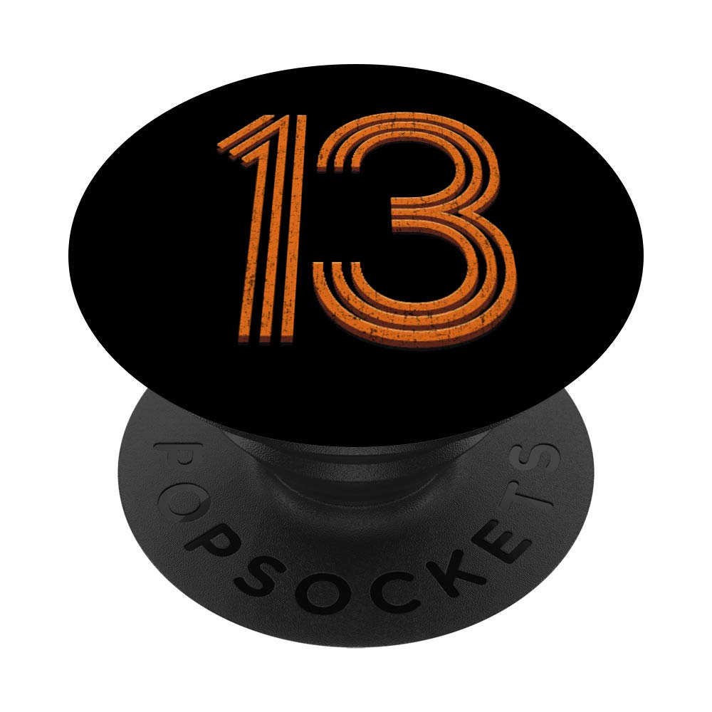 13 Vintage Lucky Number 13th Year Birthday Age Sports - 13 PopSockets Swappable PopGrip