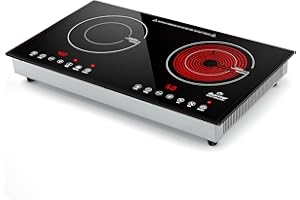 Duxtop Pro 1800W Induction Cooktop 2 Burner, Built-In Induction Burners, Double Induction and Infrared Cooktop, Electric Hot Plate for Cooking, Electric Stove with Sensor Touch Control, 9820HLBI