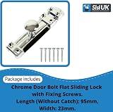 SISI UK Chrome Door Bolts 4 Inch Flat Bolt Surface Door Latches view 2