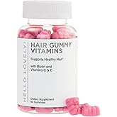 Hair Vitamins Gummies for Women for Hair Growth - with Biotin 5000 mcg, Vitamin E, C, & Zinc - Best Gummy Vitamin Supplement - Supports Faster Hair Growth & Stronger Nails, Berry Flavor - 60 Gummies