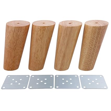 Pack Of 4 Wood Furniture Parts Sofa Legs Oblique Tapered Wooden