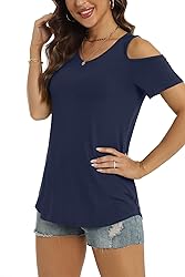 NILOUFO Womens Summer Casual Shirts Short Sleeve