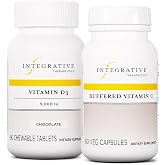 Integrative Therapeutics Bundle with Buffered Vitamin C 1,000 mg, 60 Capsules &amp; Vitamin D3 125 mcg, 90 Chewables - Buffered Vitamin C for Antioxidant Support* - Vitamin D3 to Support Health*