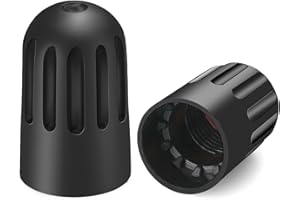 TPMSCENTER Black TPMS Plastic Tire Valve Stem Caps with Rubber Seal Universal Long Air Valve Stem Caps for TPMS20008 Rubber Valve, Airtight Seal, ­All-Weather, Air Protection, ­Light-Weight (8 Pack)