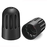 Black TPMS Plastic Tire Valve Stem Caps with Rubber
